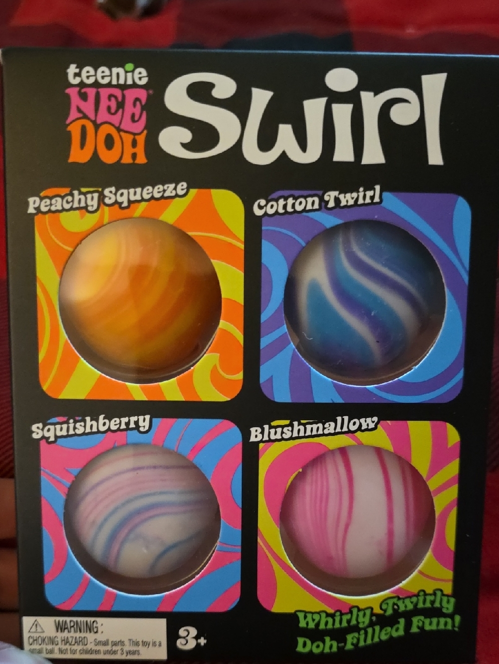 Teenie Nee Doh Swirl Squeeze Balls - Peachy, Blue, Pink & Purple